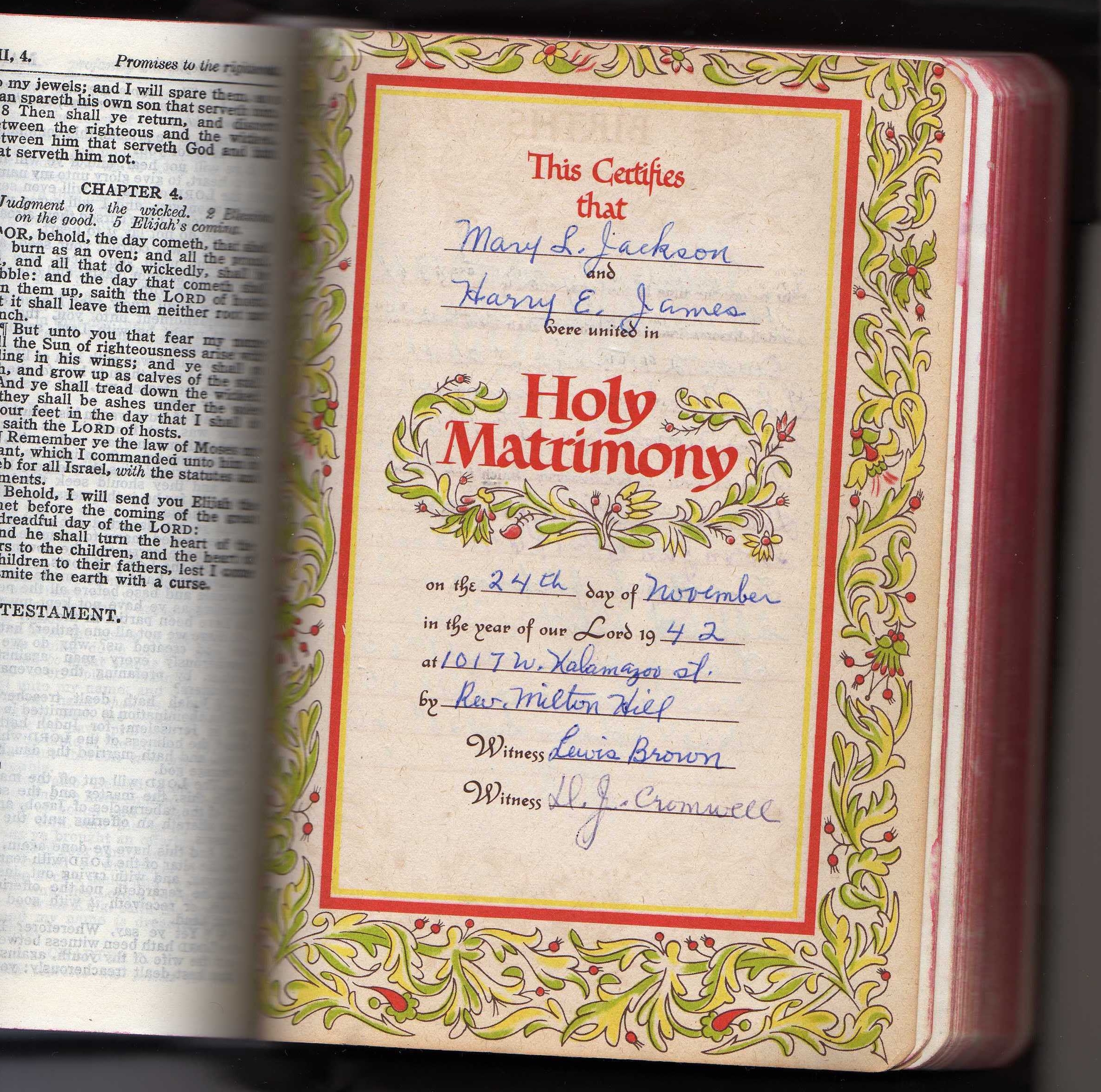 Great Aunt Mae's Bible