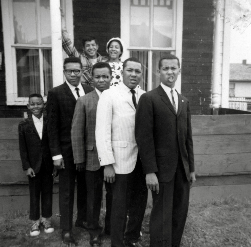 Jackson boys with Mom in background