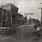 An old grainy photo of Main Street, Listowel - c.1890's