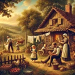 a family celebrating a seasonal festival