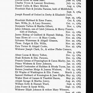 Early Connecticut Marriages