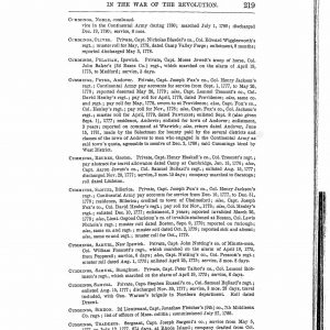 Massachusetts, U.S., Soldiers and Sailors in the Revolutionary War for Samuel Cummings